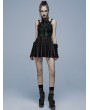 Punk Rave Black and Green Gothic Punk Sexy Spider Web Short Dress