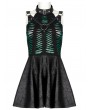 Punk Rave Black and Green Gothic Punk Sexy Spider Web Short Dress