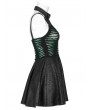 Punk Rave Black and Green Gothic Punk Sexy Spider Web Short Dress