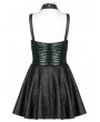 Punk Rave Black and Green Gothic Punk Sexy Spider Web Short Dress