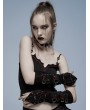 Punk Rave Black and Red Gothic Punk Heavy Metal Gloves for Women