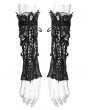 Punk Rave Black Gothic Lace Applique Gloves for Women