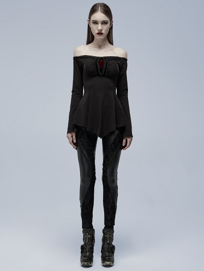 トップス melt the lady gothic long T-shirts Musuos Women's Gothic Skull Print Long Sleeve T-Shirt, Y2K