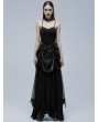 Punk Rave Black Gothic Velvet Bat Long Prom Party Dress