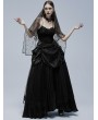 Punk Rave Black Gothic Velvet Bat Long Prom Party Dress