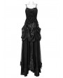 Punk Rave Black Gothic Velvet Bat Long Prom Party Dress