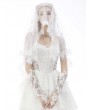 Dark in Love White Gothic Lace Gloves for Women