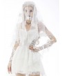 Dark in Love White Gothic Romantic Butterfly Lace Wedding Veil