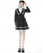 Dark in Love Black and White Cute Gothic Rose Doll Short Dress