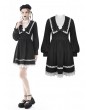 Dark in Love Black and White Cute Gothic Rose Doll Short Dress