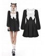 Dark in Love Black Gothic Doll Collar Long Sleeve Super Bowknot Short Dress