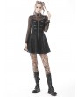 Dark in Love Black Gothic Punk PU Leather Daily Wear Short Strap Dress