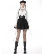 Dark in Love Black Gothic Punk Rock Pleated Daily Wear Short Suspender Skirt