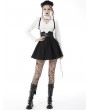 Dark in Love Black Gothic Punk Rock Pleated Daily Wear Short Suspender Skirt