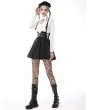 Dark in Love Black Gothic Punk Rock Pleated Daily Wear Short Suspender Skirt