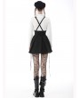 Dark in Love Black Gothic Punk Rock Pleated Daily Wear Short Suspender Skirt