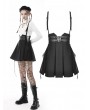 Dark in Love Black Gothic Punk Rock Pleated Daily Wear Short Suspender Skirt