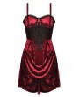 Dark in Love Wine Red Gothic Noble Queen Diamond Velvet Short Party Dress