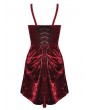 Dark in Love Wine Red Gothic Noble Queen Diamond Velvet Short Party Dress