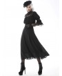 Dark in Love Black Elegant Gothic Lace Angel Wings Long Sleeve Maxi Dress