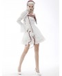 Dark in Love White Gothic Long Puff Sleeve Short Dress