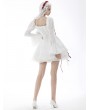 Dark in Love White Gothic Long Puff Sleeve Short Dress