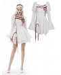 Dark in Love White Gothic Long Puff Sleeve Short Dress