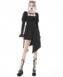 Dark in Love Black Cute Gothic Long Puff Sleeves Short Irregular Dress