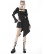 Dark in Love Black Cute Gothic Long Puff Sleeves Short Irregular Dress