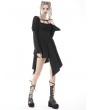 Dark in Love Black Cute Gothic Long Puff Sleeves Short Irregular Dress