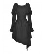 Dark in Love Black Cute Gothic Long Puff Sleeves Short Irregular Dress