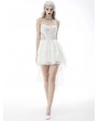 Dark in Love White Gothic Butterfly Lace High-Low Wedding Party Dress