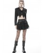 Dark in Love Black Gothic Punk Bat Chain Fashion Crop Jacket for Women