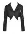 Dark in Love Black Gothic Punk Bat Chain Fashion Crop Jacket for Women