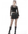 Dark in Love Black Gothic Punk Rock Pleated Mini Skirt With Bag