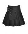 Dark in Love Black Gothic Punk Rock Pleated Mini Skirt With Bag