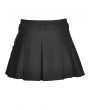 Dark in Love Black Gothic Punk Rock Pleated Mini Skirt With Bag