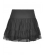 Dark in Love Black Gothic Punk Mesh Flap Mini Skirt