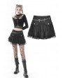 Dark in Love Black Gothic Punk Mesh Flap Mini Skirt