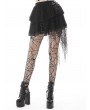 Dark in Love Black Gothic Punk Lace Irregular Net Mini Skirt