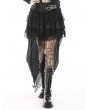 Dark in Love Black Gothic High-Low Lace Net Skirt