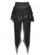 Dark in Love Black Gothic High-Low Lace Net Skirt