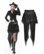 Dark in Love Black Gothic High-Low Lace Net Skirt