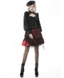 Dark in Love Black and Red Gothic Lace Mini Skirt