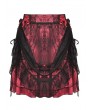 Dark in Love Black and Red Gothic Lace Mini Skirt