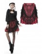 Dark in Love Black and Red Gothic Lace Mini Skirt