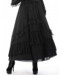 Dark in Love Black Gothic Vintage Elegant Frilly Chiffon Long Skirt