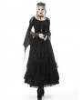 Dark in Love Black Gothic Vintage Elegant Frilly Chiffon Long Skirt