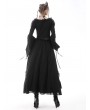 Dark in Love Black Gothic Vintage Elegant Frilly Chiffon Long Skirt