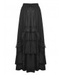 Dark in Love Black Gothic Vintage Elegant Frilly Chiffon Long Skirt